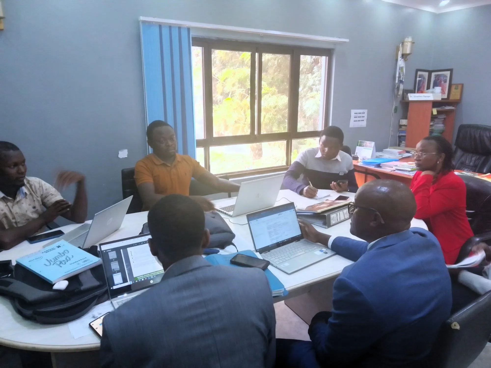 Students working together during a class session